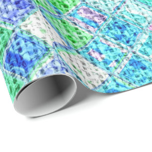 Colourful Mosaic Pattern Burlap Rustic #13 Wrapping Paper