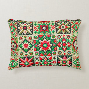 Colourful mosaic pattern decorative cushion