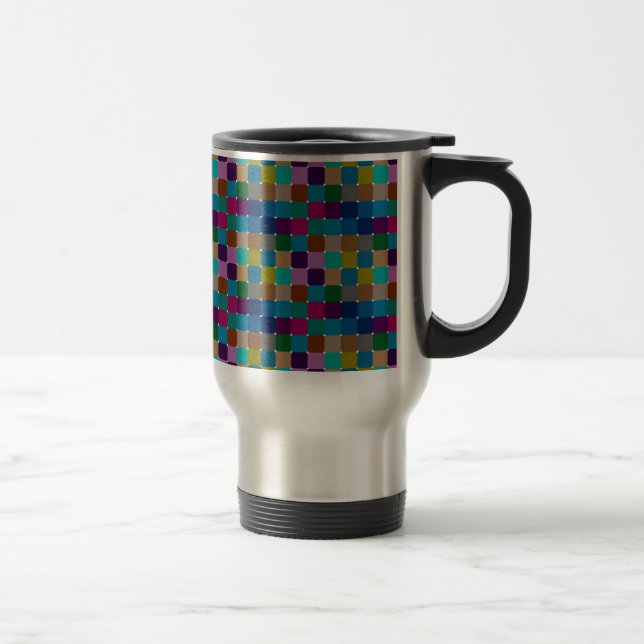 Colourful mosaic pattern travel mug (Right)
