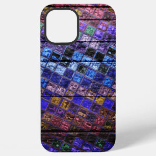 Colourful Mosaic Pattern Wood Look iPhone 12 Pro Max Case