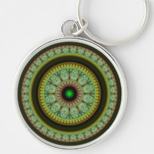 Colourful mosaic round decoration key ring