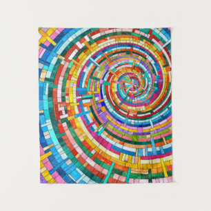 Colourful Mosaic Spiral Tapestry