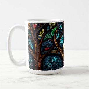 Colourful Mosaic Stained Glass Tree effect design Coffee Mug