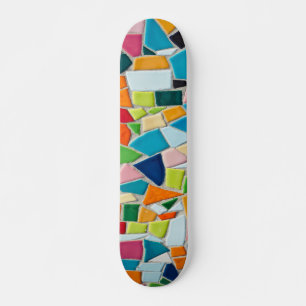 Colourful Mosaic Tiles Pattern Skateboard