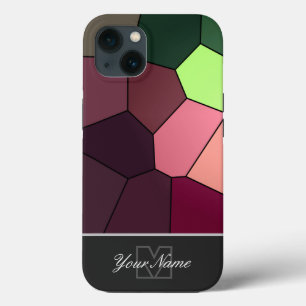 Colourful mosaic tiles with Monogram! iPhone 13 Case