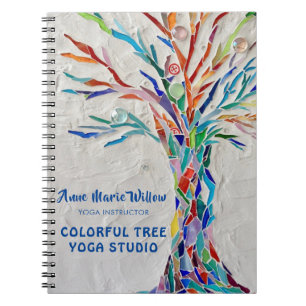 Colourful Mosaic Tree Yoga Studio Notebook