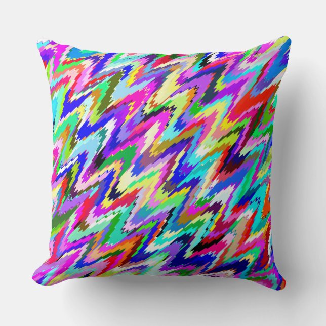 Colourful Mosaic Wave Pattern #10 Cushion (Front)
