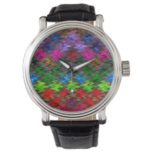 Colourful Mosaic Wave Pattern #3 Watch