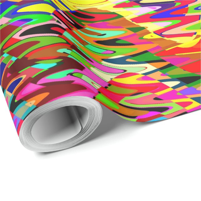 Colourful Mosaic Waves Pattern #4 Wrapping Paper (Roll Corner)