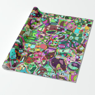 Colourful mosaic wrapping paper