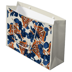 Colourful Moth Butterfly Pattern  Large Gift Bag
