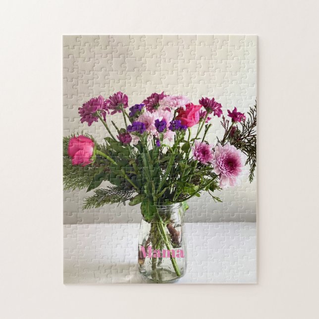 Colourful Mother’s Day Mama Bouquet+ Custom Option Jigsaw Puzzle (Vertical)