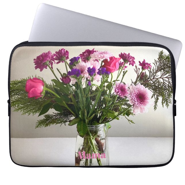 Colourful Mother’s Day Mama Bouquet+ Custom Option Laptop Sleeve (Front)