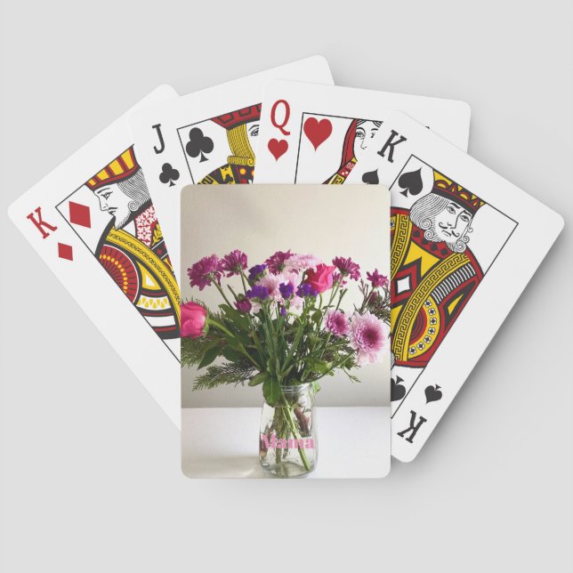 Colourful Mother’s Day Mama Bouquet+ Custom Option Playing Cards (Back)