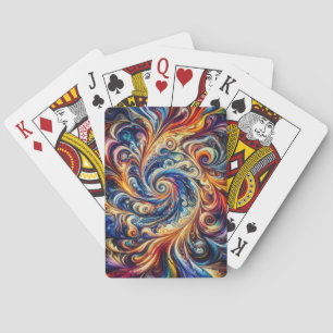 Colourful Motion Abstract Art Playing Cards