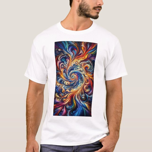 Colourful Motion Abstract Art T-Shirt (Front)