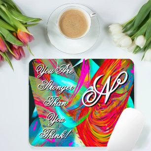 Colourful Motivational Monogram Liquified Abstract Mouse Pad