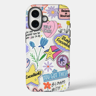 Colourful Motivational Quotes iPhone 16 Case