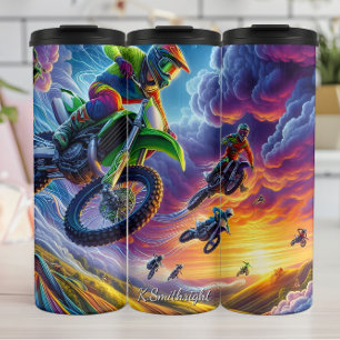 Colourful Motocross Race Art Sky Thermal Tumbler