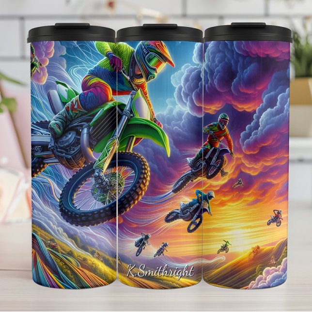 Colourful Motocross Race Art Sky Thermal Tumbler (Creator Uploaded)