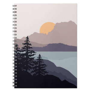 Colourful Mountain lake sunrise landscape Notebook