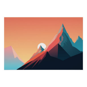 Colourful mountain landscape Poster