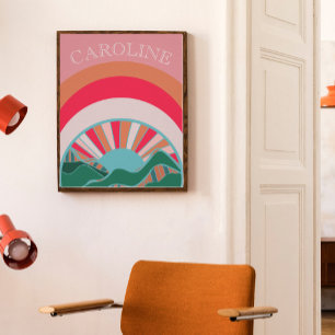 Colourful Mountain Landscape Sunset Girls Poster