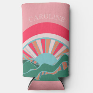 Colourful Mountain Landscape Sunset Girls Seltzer Can Cooler