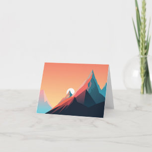 Colourful mountain landscape thank you card