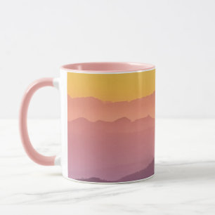 "Colourful Mountain Sunset Mug – Nature Landscape
