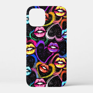 colourful mouth & heart  iPhone 12 mini case
