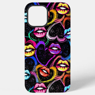 colourful mouth & heart      iPhone 12 pro max case