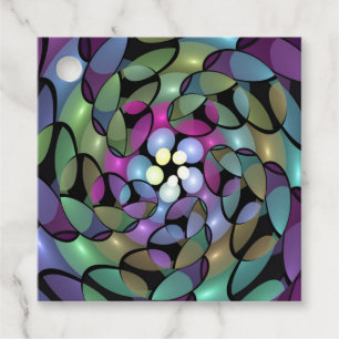 Colourful Movements Abstract Fractal Art Custom Favour Tags