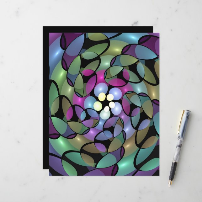 Colourful Movements Abstract Striking Fractal Art (Front/Back In Situ)