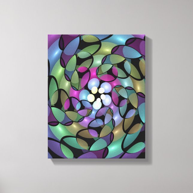 Colourful Movements Abstract Striking Fractal Art Canvas Print (Front)
