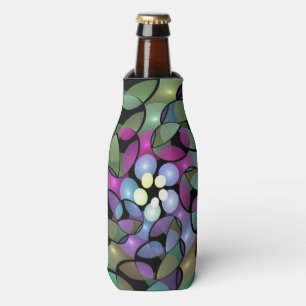 Colourful Movements Abstract Trippy Fractal Art Bottle Cooler