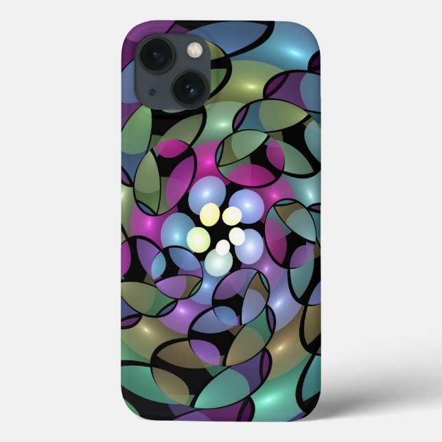 Colourful Movements Abstract Trippy Fractal Art Case-Mate iPhone Case (Back)