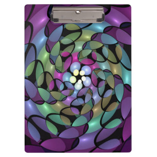 Colourful Movements Abstract Trippy Fractal Art Clipboard