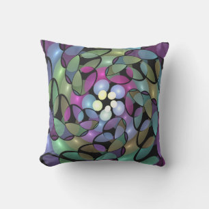 Colourful Movements Abstract Trippy Fractal Art Cushion