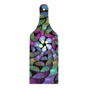 Colourful Movements Abstract Trippy Fractal Art Cutting Board
