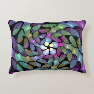 Colourful Movements Abstract Trippy Fractal Art Decorative Cushion