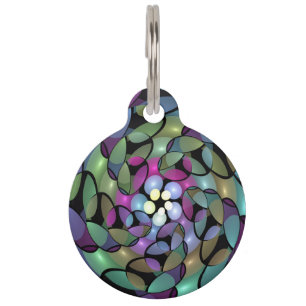 Colourful Movements Abstract Trippy Fractal Art Pet Tag