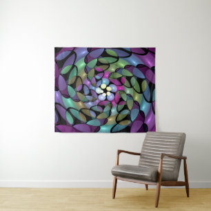 Colourful Movements Abstract Trippy Fractal Art Tapestry