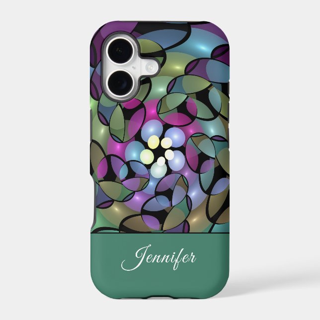 Colourful Movements Abstract Trippy Fractal Name (Back)