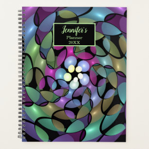 Colourful Movements Abstract Trippy Fractal Name Planner