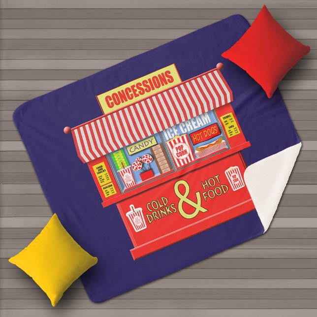 Colourful Movie Theatre Concessions Stand Sherpa Blanket (Creator Uploaded)
