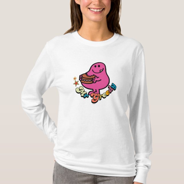 Colourful Mr. Greedy Eating T-Shirt (Front)