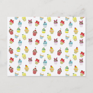 colourful muffins background postcard