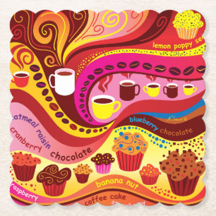 Colourful Muffins Paper Coaster