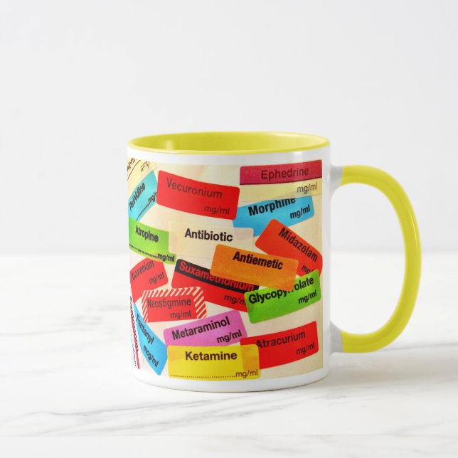 COLOURFUL MUG DRUG LABELS (Right)
